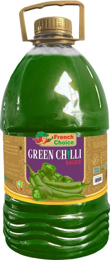 French Choice Green Chilli Sauce — 5 Ltr Bottle
