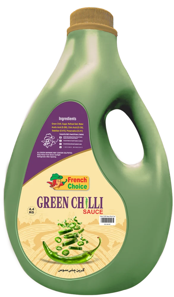 French Choice Green Chilli Sauce — 4.4 Ltr Duck Can